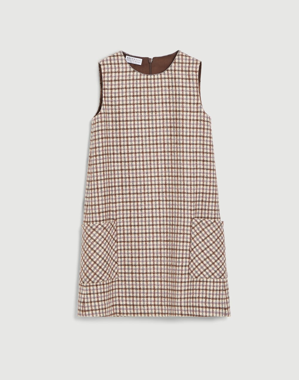 Dress with monili Brown Girls - Brunello Cucinelli