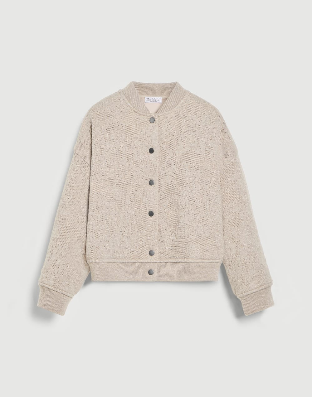 Bomber in lana vergine e cashmere Beige Bambina - Brunello Cucinelli