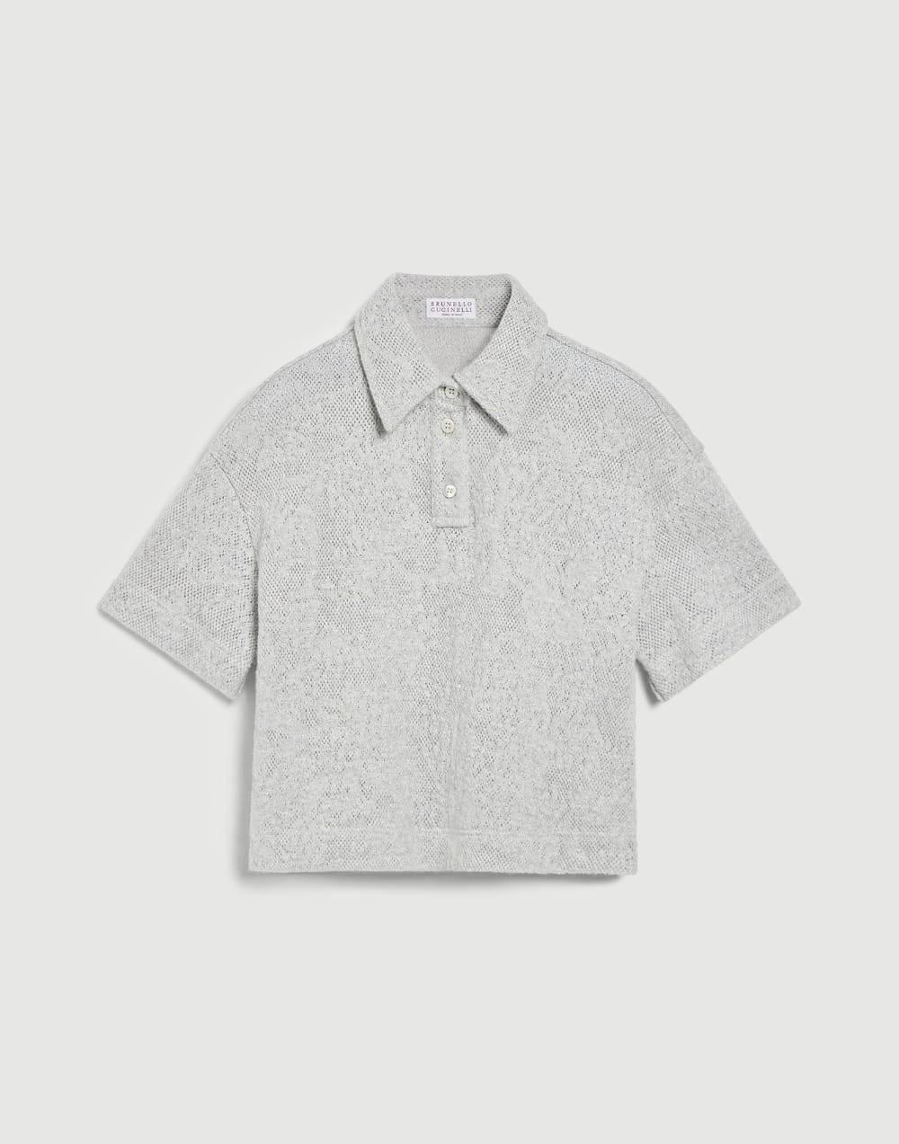 平紋針織 Polo 衫 淺灰色 女童 - Brunello Cucinelli