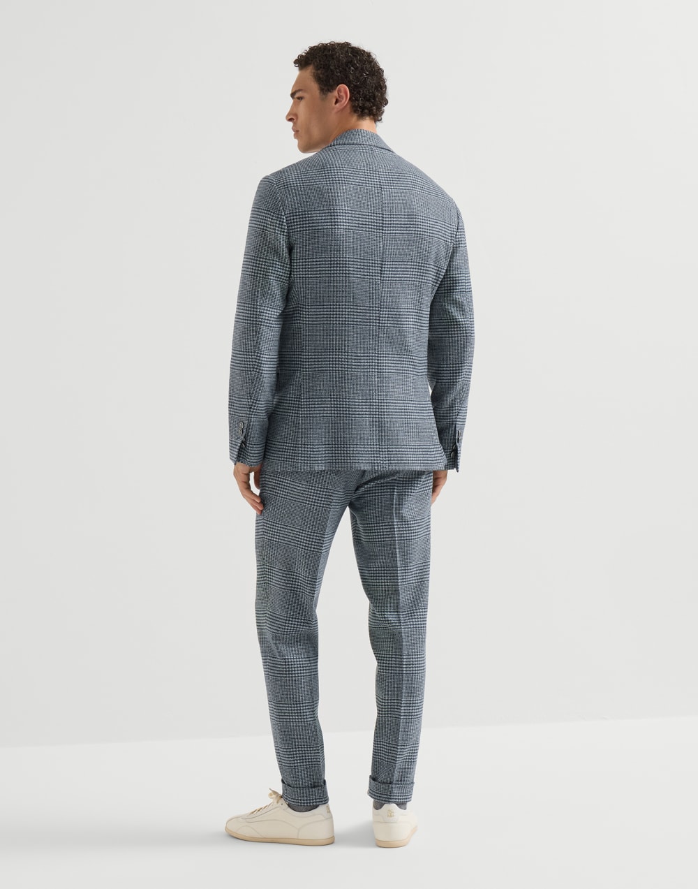 Prince of wales suit Cerulean Man - Brunello Cucinelli