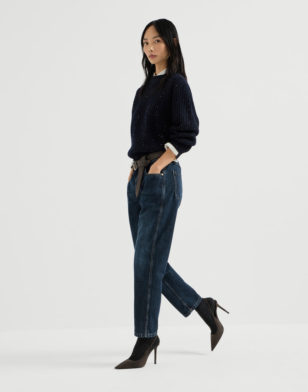 Pantalón Straight Denim Mujer - Brunello Cucinelli