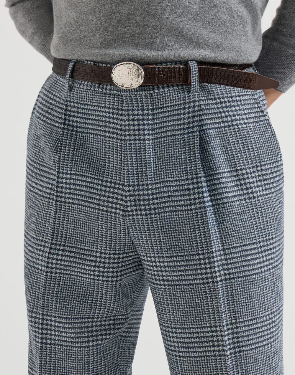 Prince of Wales trousers Cerulean Man - Brunello Cucinelli