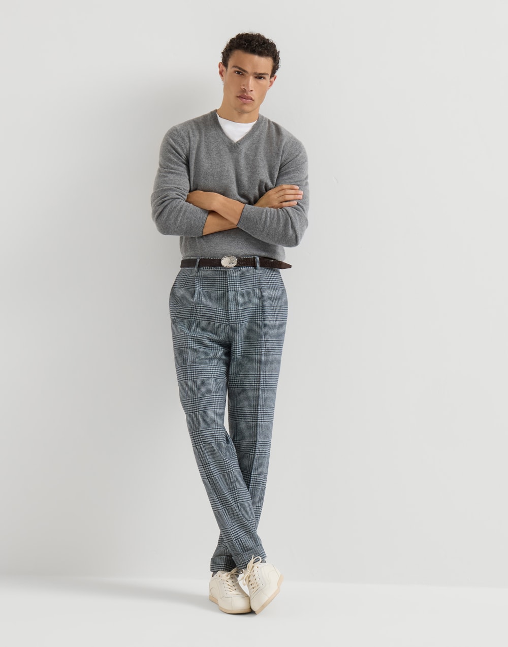 Prince of Wales trousers Cerulean Man - Brunello Cucinelli