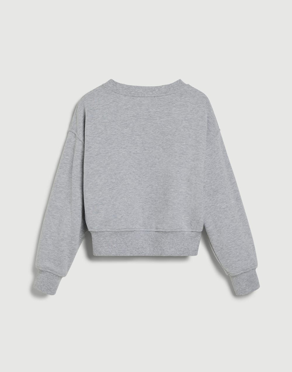 Smooth cotton French terry sweatshirt Light Grey Girls - Brunello Cucinelli