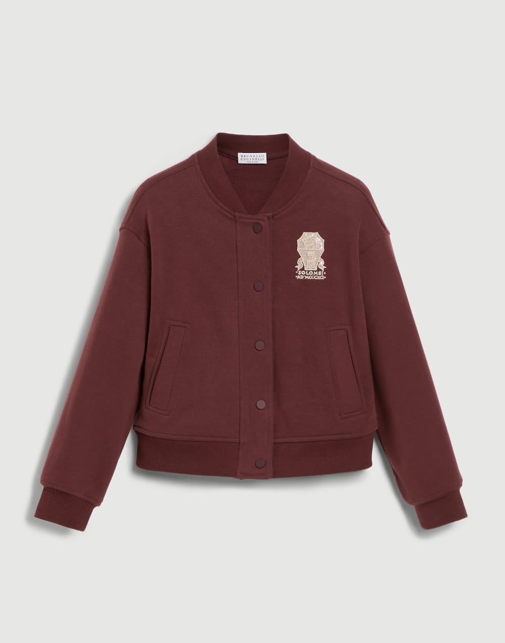 Topwear stile bomber in felpa Bordeaux Bambina - Brunello Cucinelli