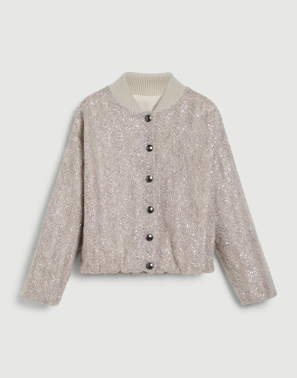 Dazzling chevron embroidery bomber jacket Pink Girls - Brunello Cucinelli