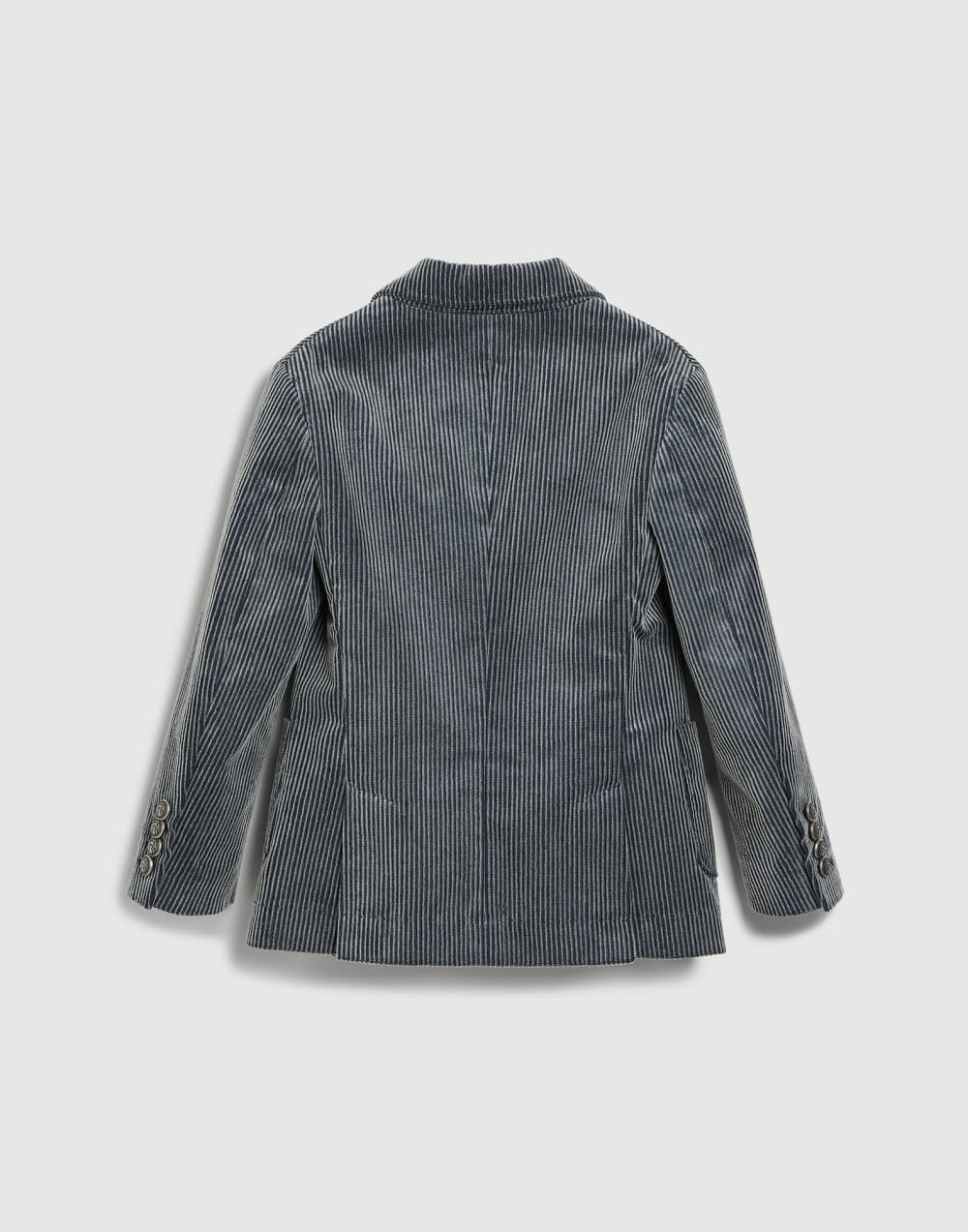 羅紋霜感天鵝絨外套 鈷藍色 男童 - Brunello Cucinelli
