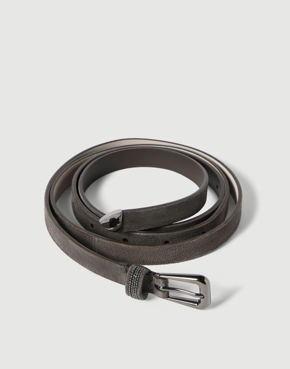 Cintura in camoscio con Shiny Loop Pepe Donna - Brunello Cucinelli