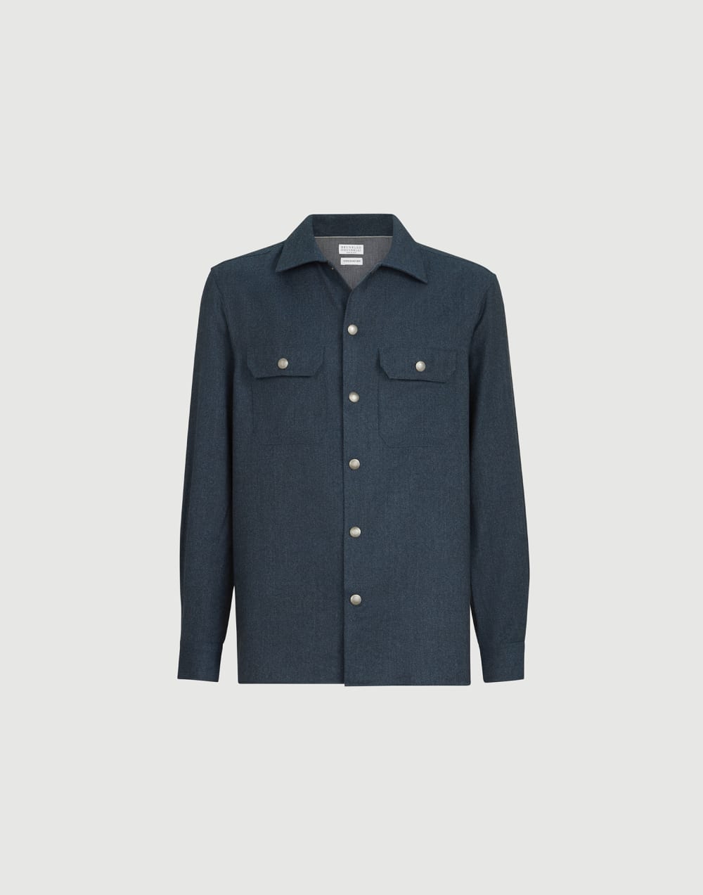 Overshirt with spread collar Denim Man - Brunello Cucinelli