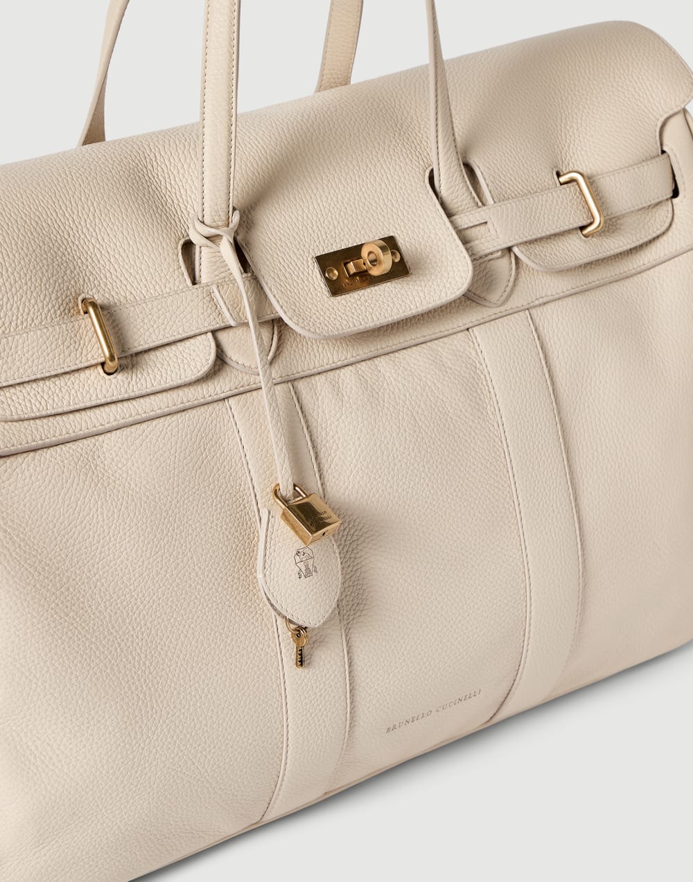 Explorer travel bag in deerskin Ivory Woman - Brunello Cucinelli