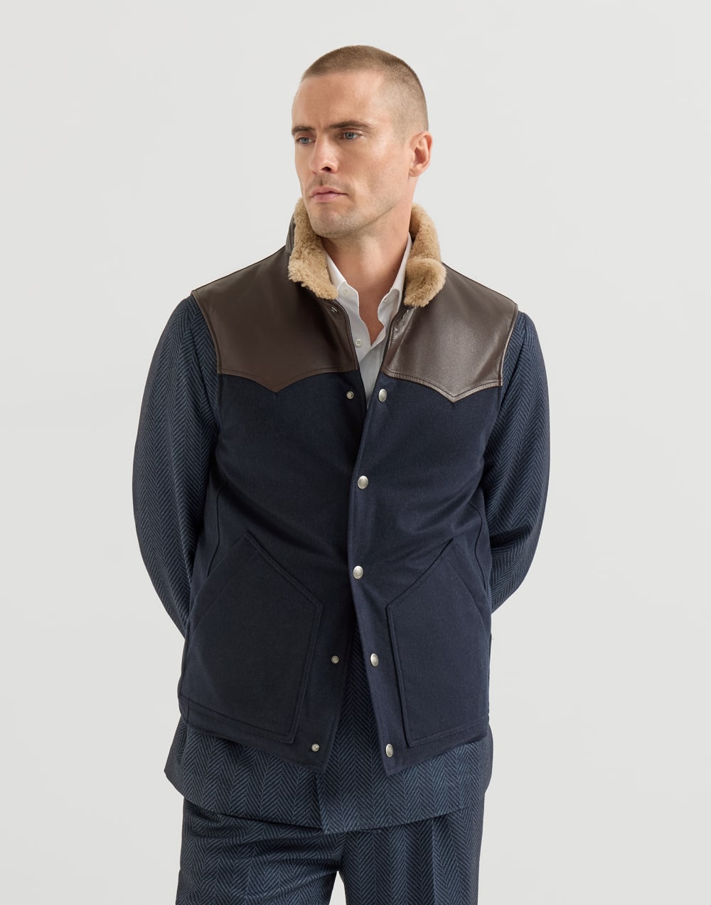 Down vest Blue Man - Brunello Cucinelli