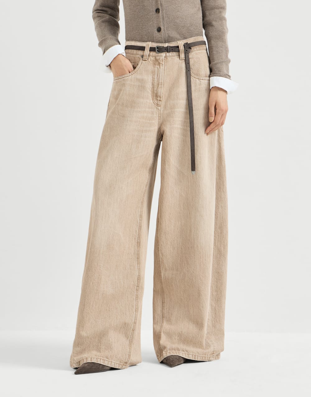 Pantalon large Sable Femme - Brunello Cucinelli