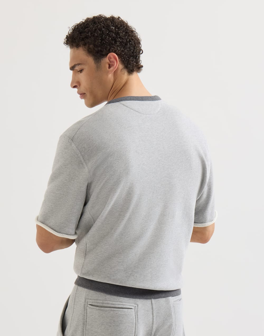Sweatshirt mit Stickerei Grau Herren - Brunello Cucinelli