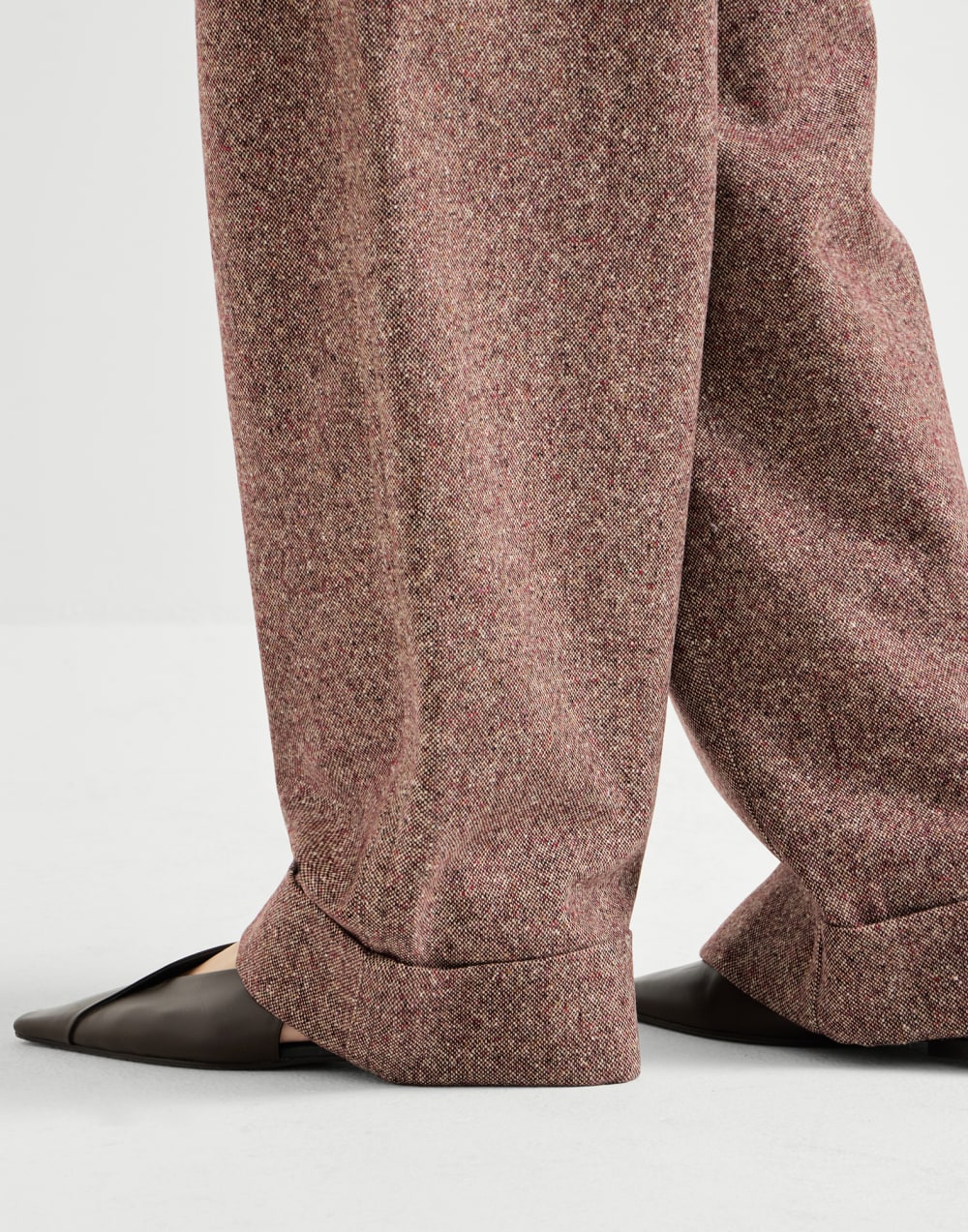 Donegal five-pocket baggy trousers Burgundy Woman - Brunello Cucinelli