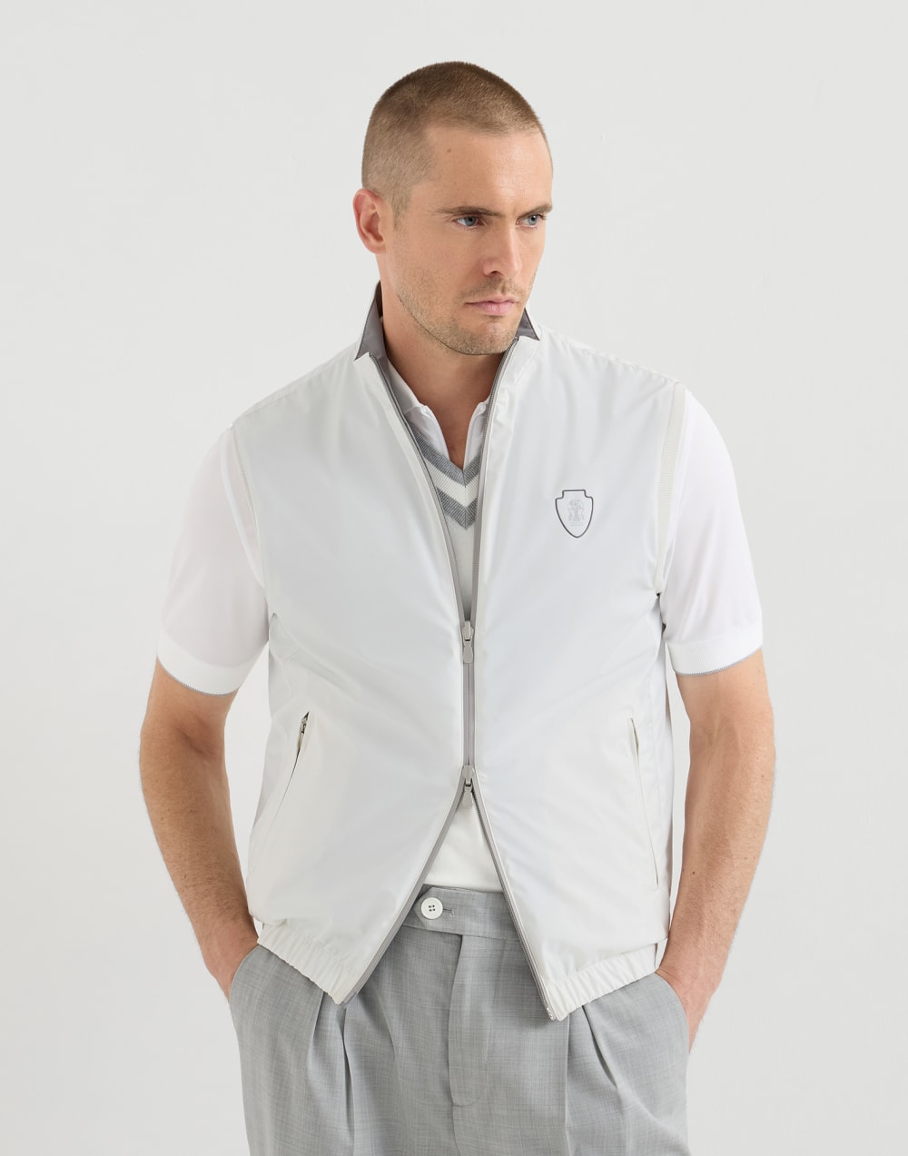 Reversible nylon vest Off-White Man - Brunello Cucinelli