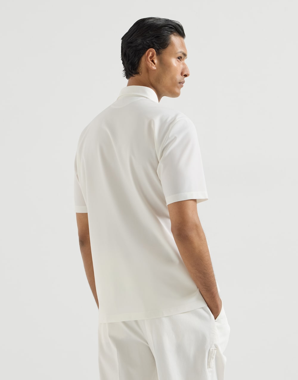 Polo with logo White Man - Brunello Cucinelli
