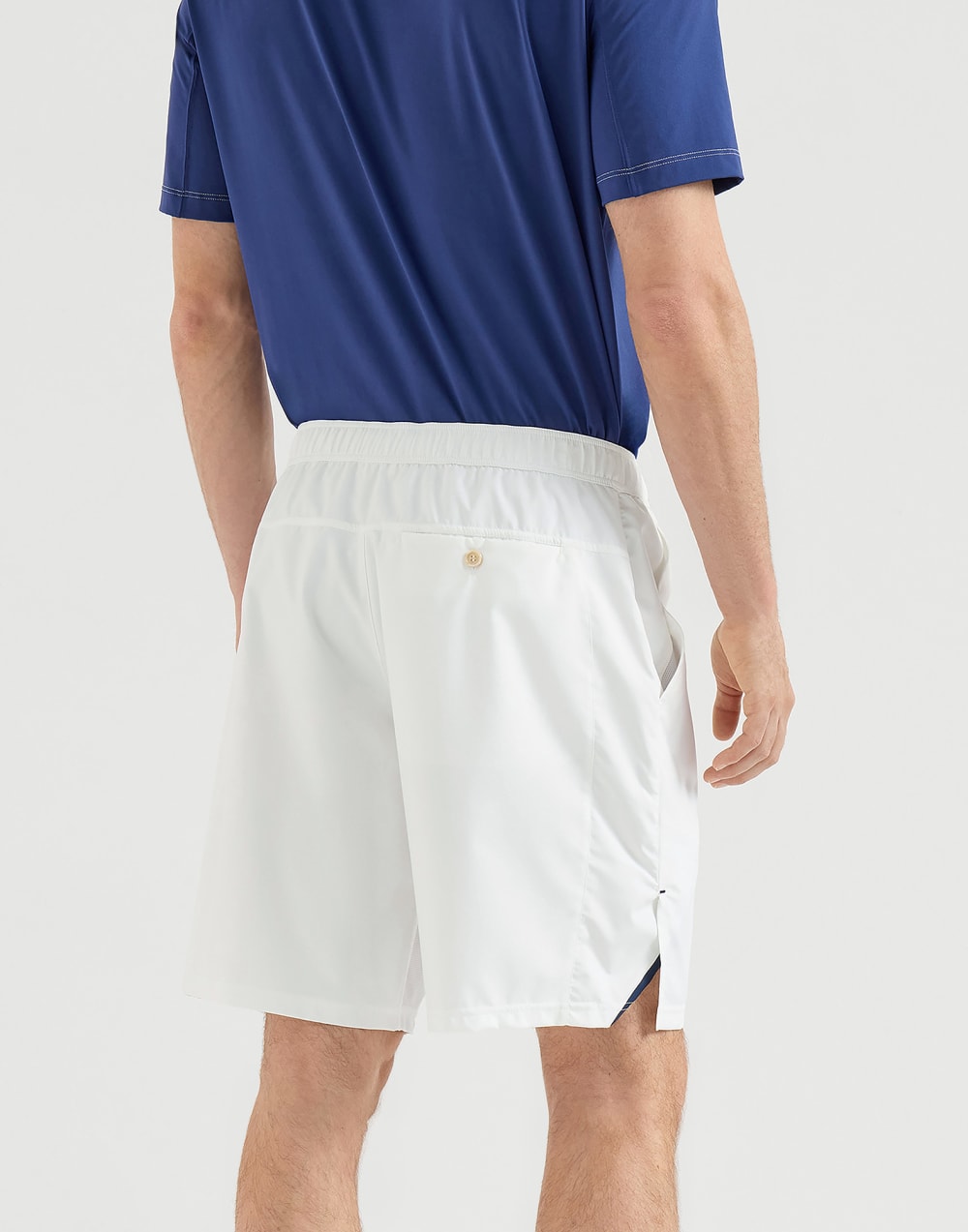Nylon shorts with logo White Man - Brunello Cucinelli