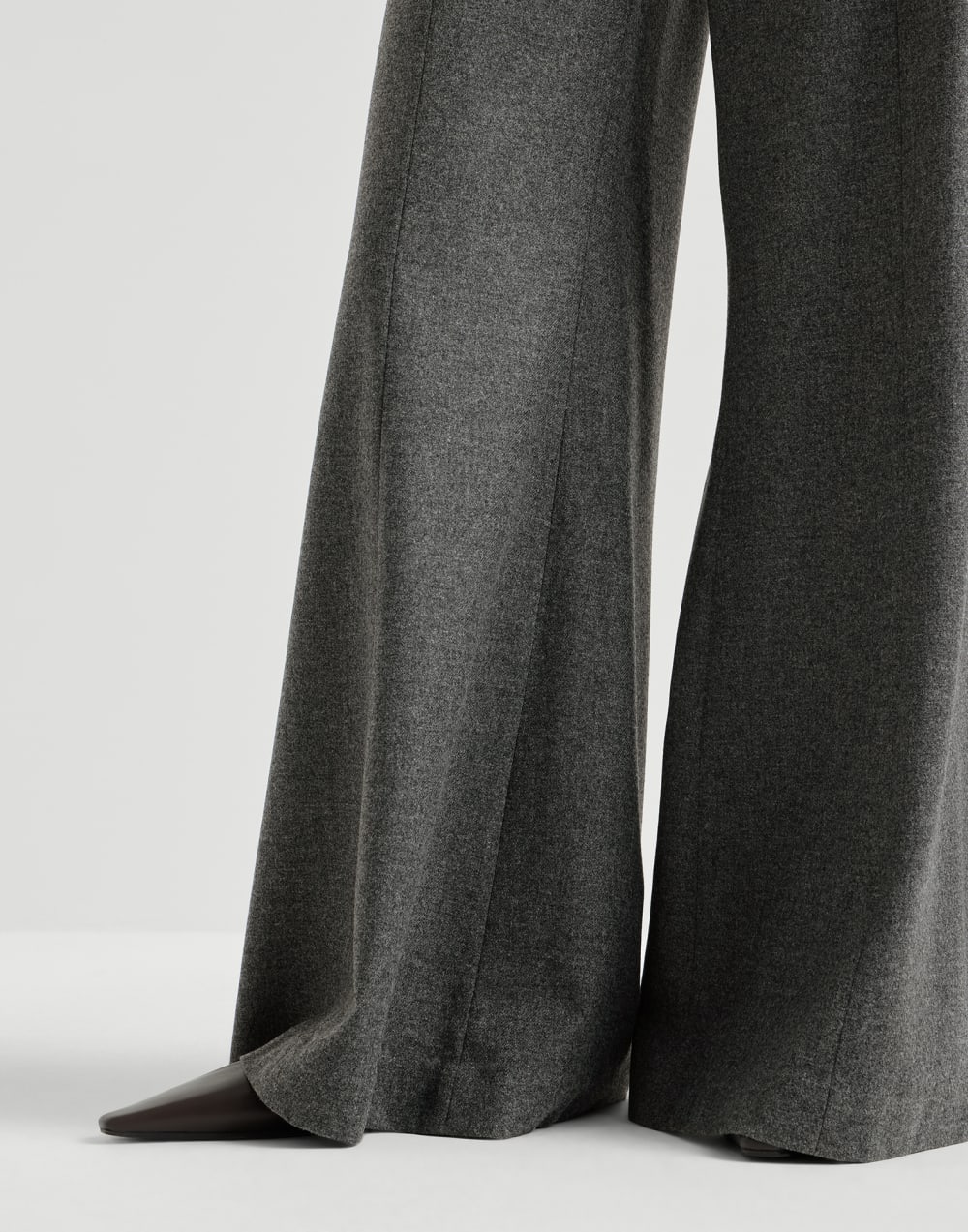 Pantalón Wide Flare Gris Oscuro Mujer - Brunello Cucinelli