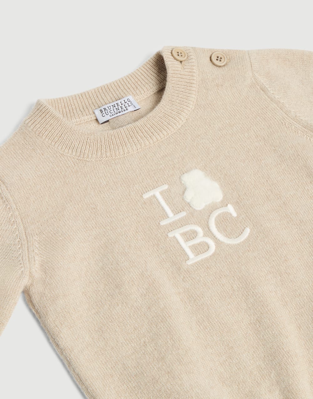 Bernie 嬰幼兒喀什米爾羊絨針織衫 米色 嬰幼兒 - Brunello Cucinelli