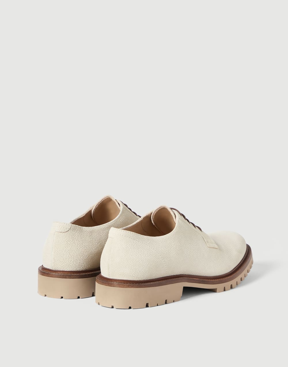 Textured suede Derbys Milk Man - Brunello Cucinelli