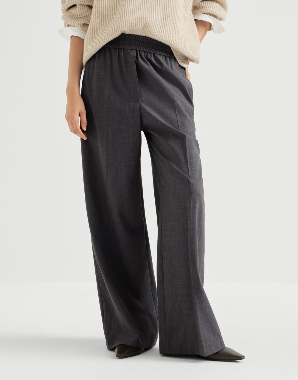 Loose Track trousers Lignite Grey Woman - Brunello Cucinelli