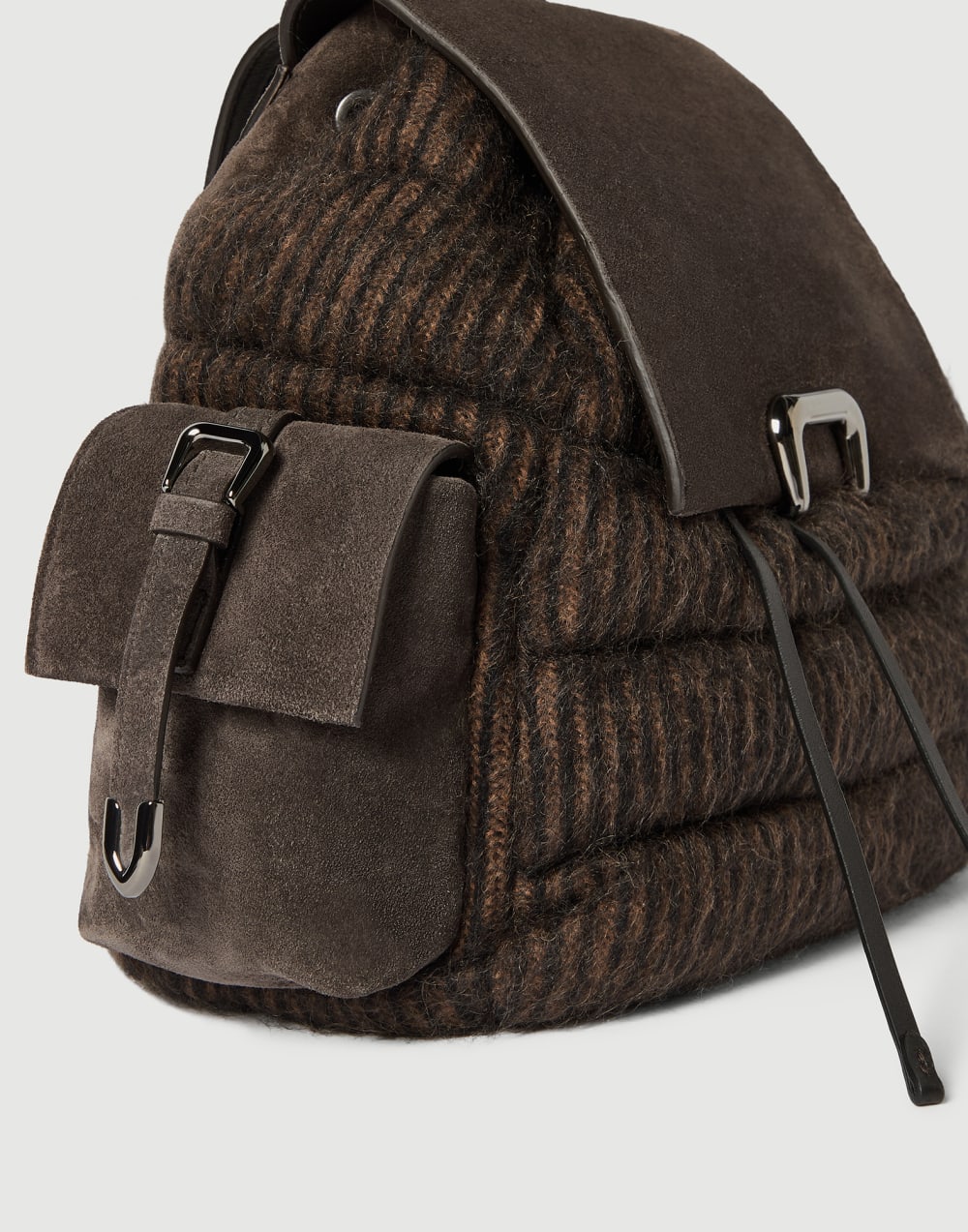 Knit and suede sartorial backpack Pepper Woman - Brunello Cucinelli