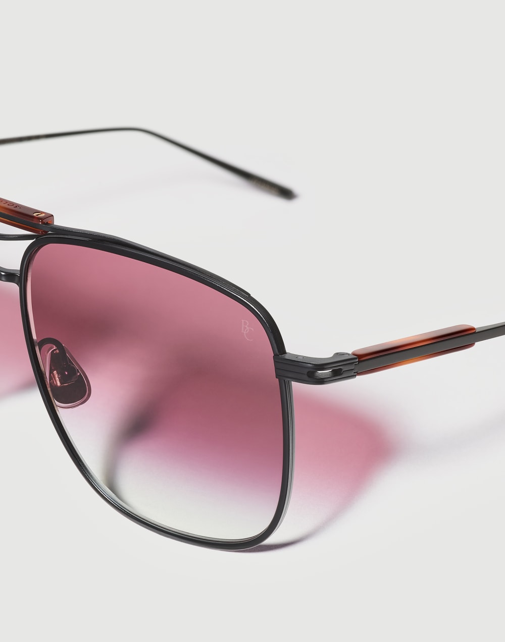 Quadratische Sonnenbrille aus Titan Schwarz Brillen - Brunello Cucinelli