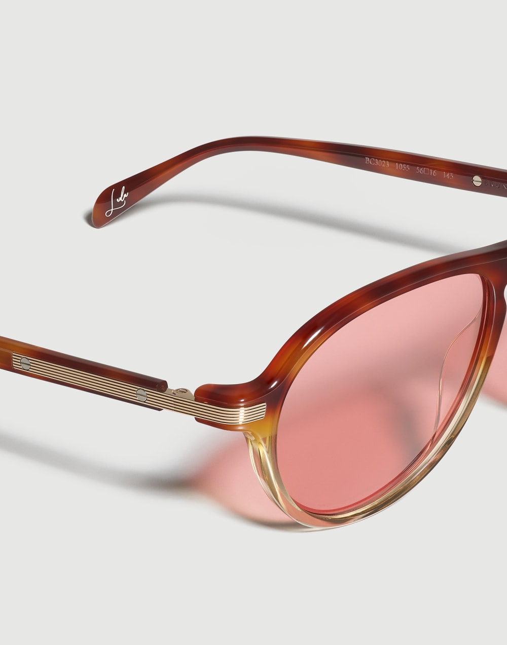 Aperitif-Brille Leda, Goldplattierung 18kt Braun / Weiß Brillen - Brunello Cucinelli