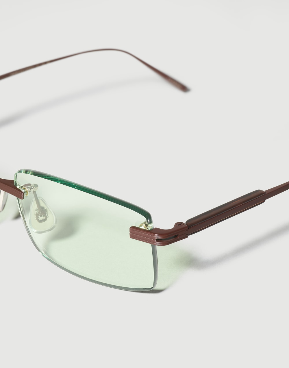 Rectangular titanium aperitif frame Pine Cone Brown Eyewear - Brunello Cucinelli