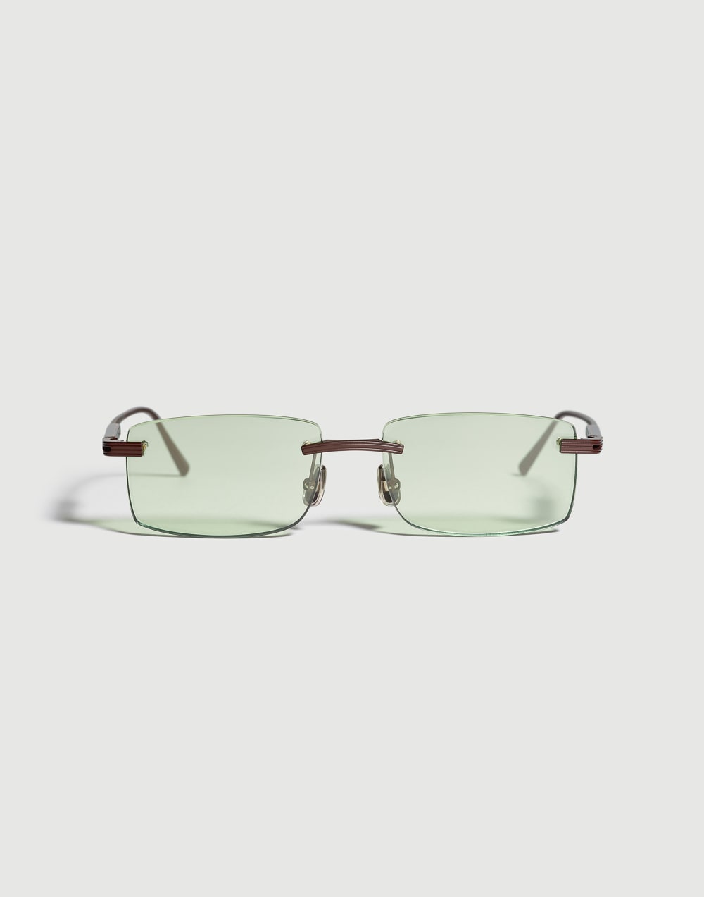Rectangular titanium aperitif frame Pine Cone Brown Eyewear - Brunello Cucinelli