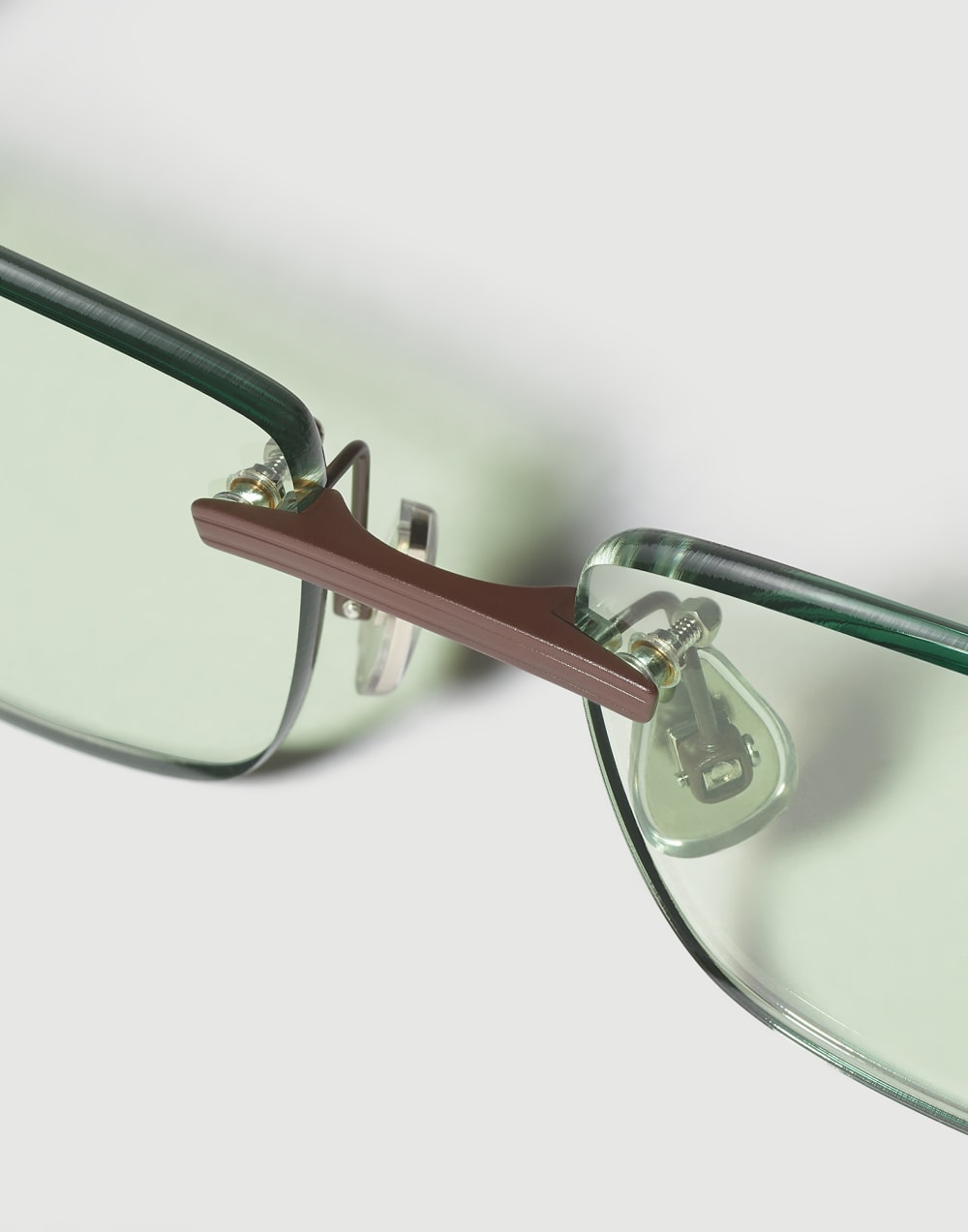 Rectangular titanium aperitif frame Pine Cone Brown Eyewear - Brunello Cucinelli