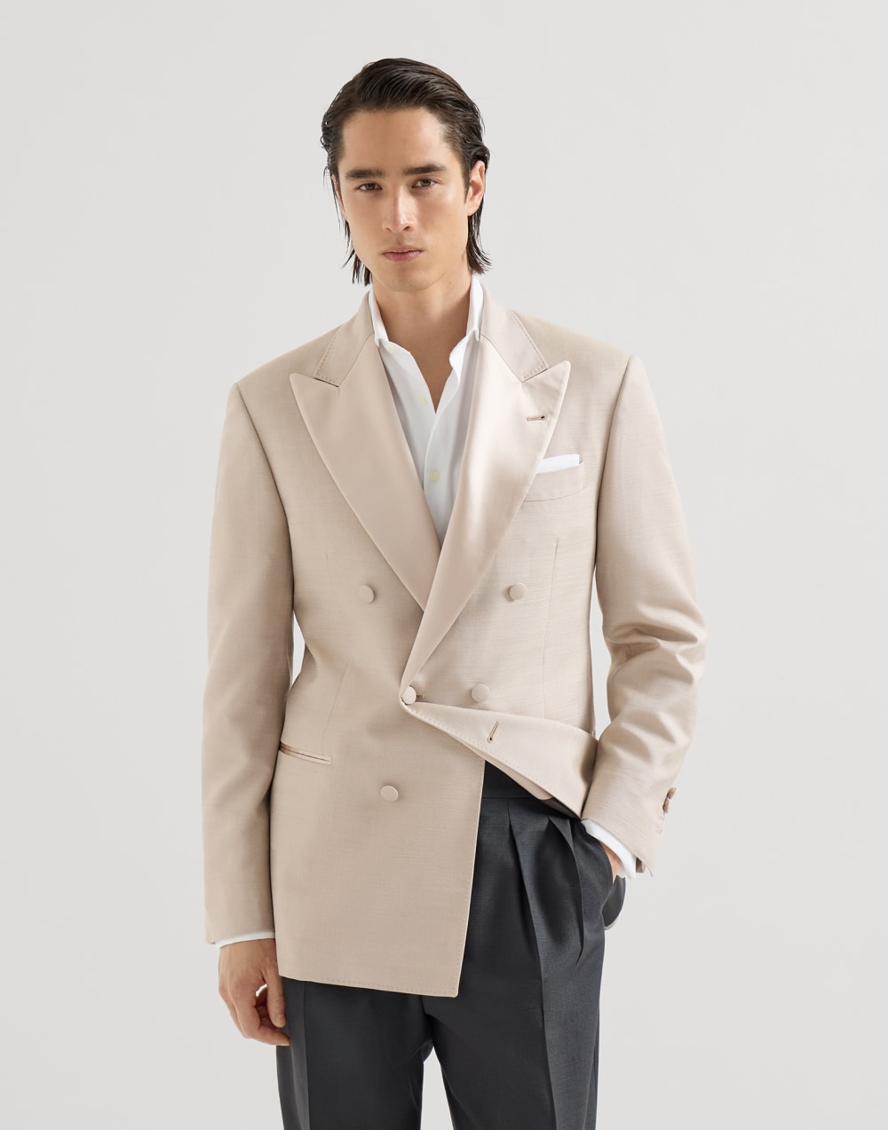One-and-a-half-breasted tuxedo jacket Sand Man - Brunello Cucinelli