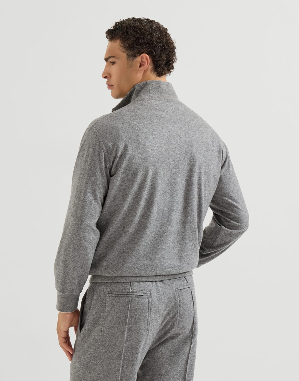 Cashmere jersey sweater Stone Grey Man - Brunello Cucinelli