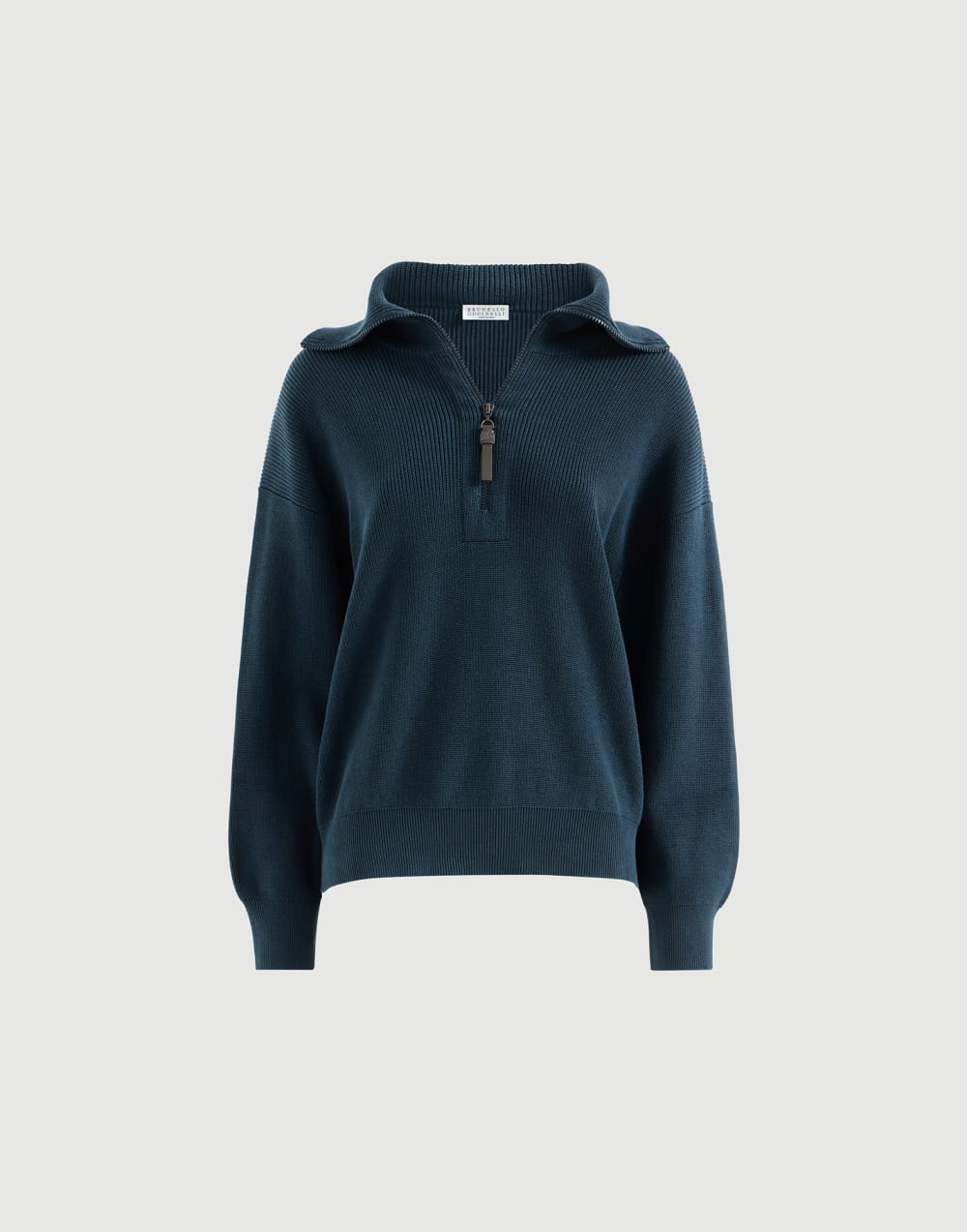 English rib knit cardigan Blue Woman - Brunello Cucinelli