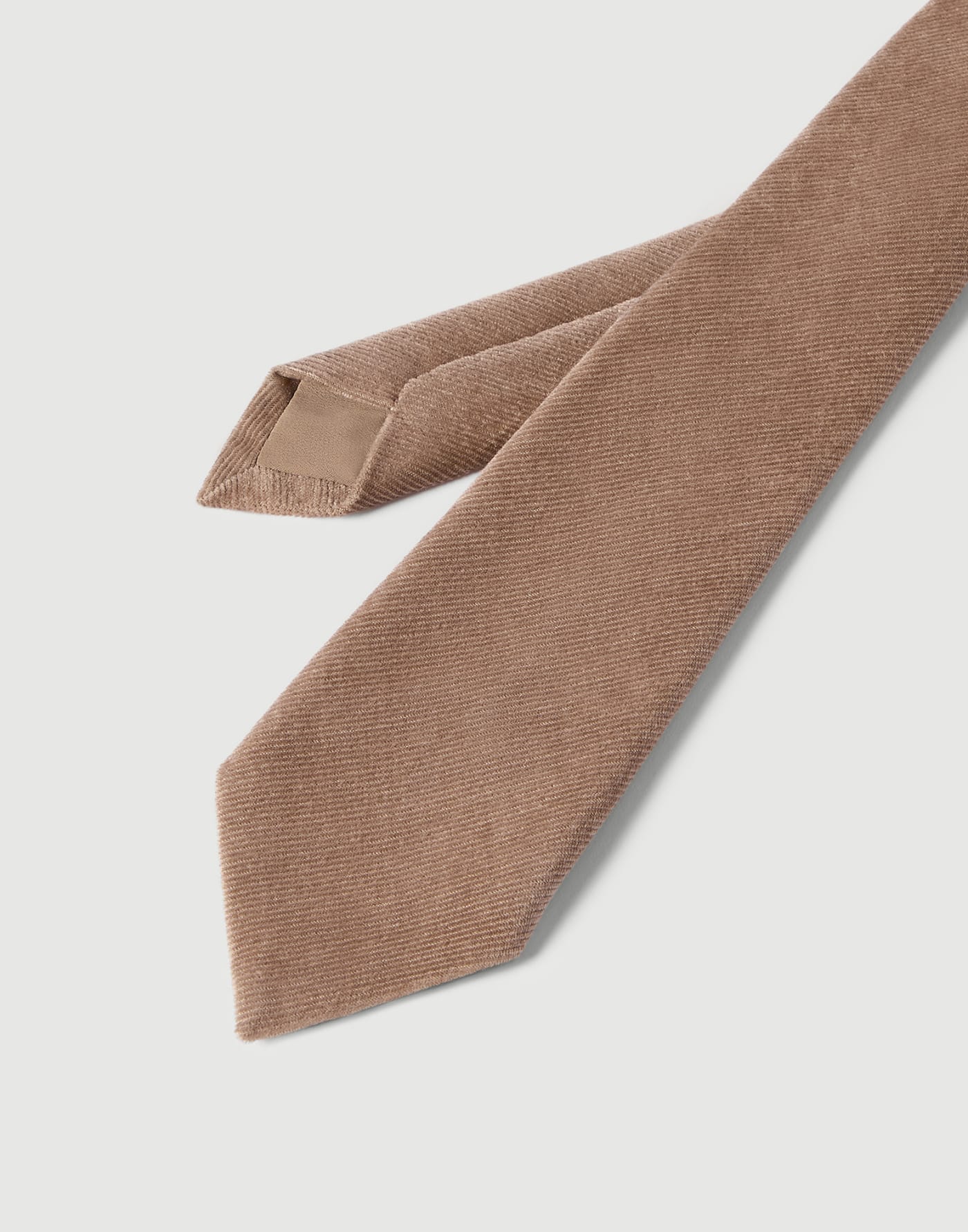 Corbata de terciopelo acanalado Fluid Capuchino Mujer - Brunello Cucinelli