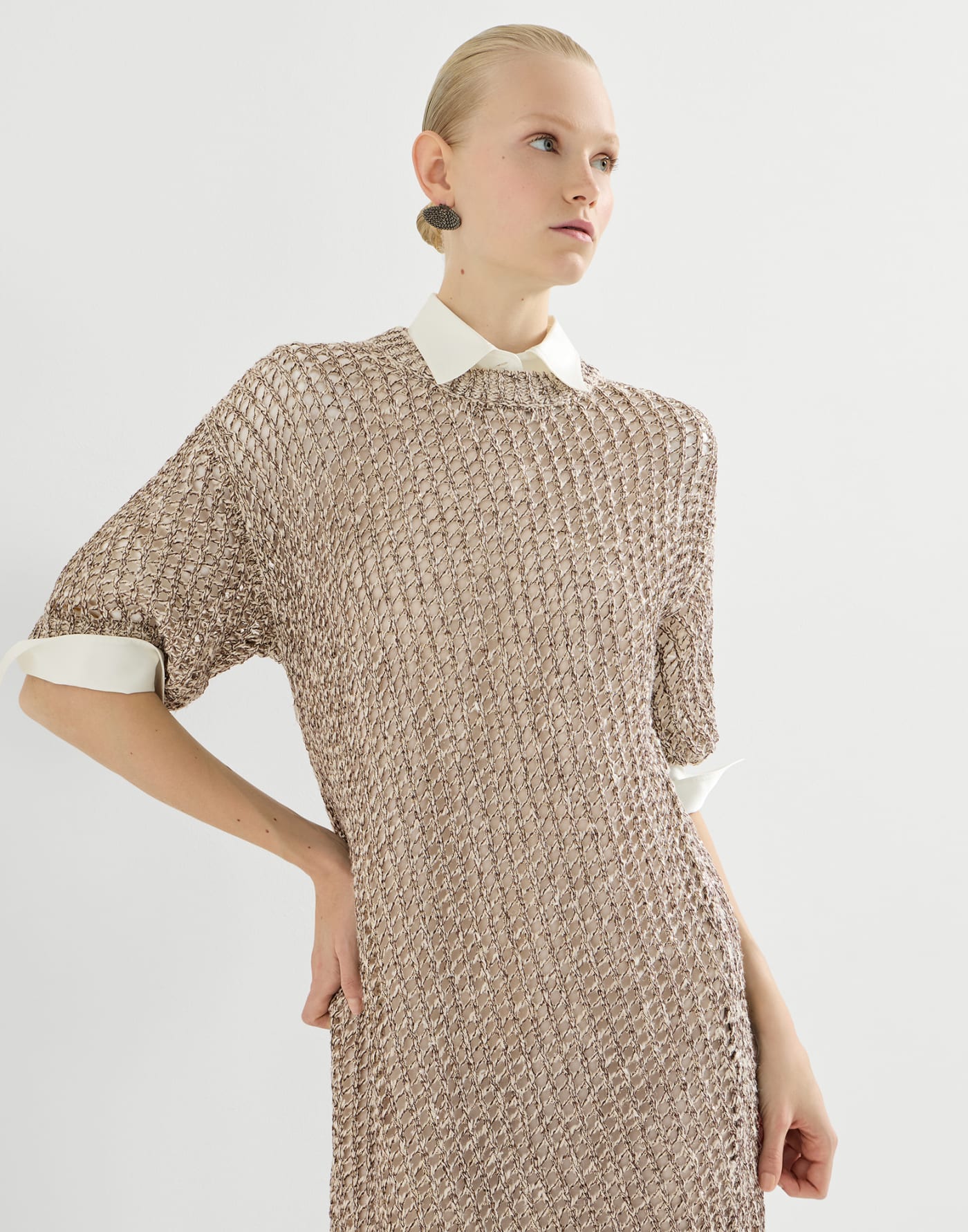 Dazzling chiné net dress Rope Woman - Brunello Cucinelli