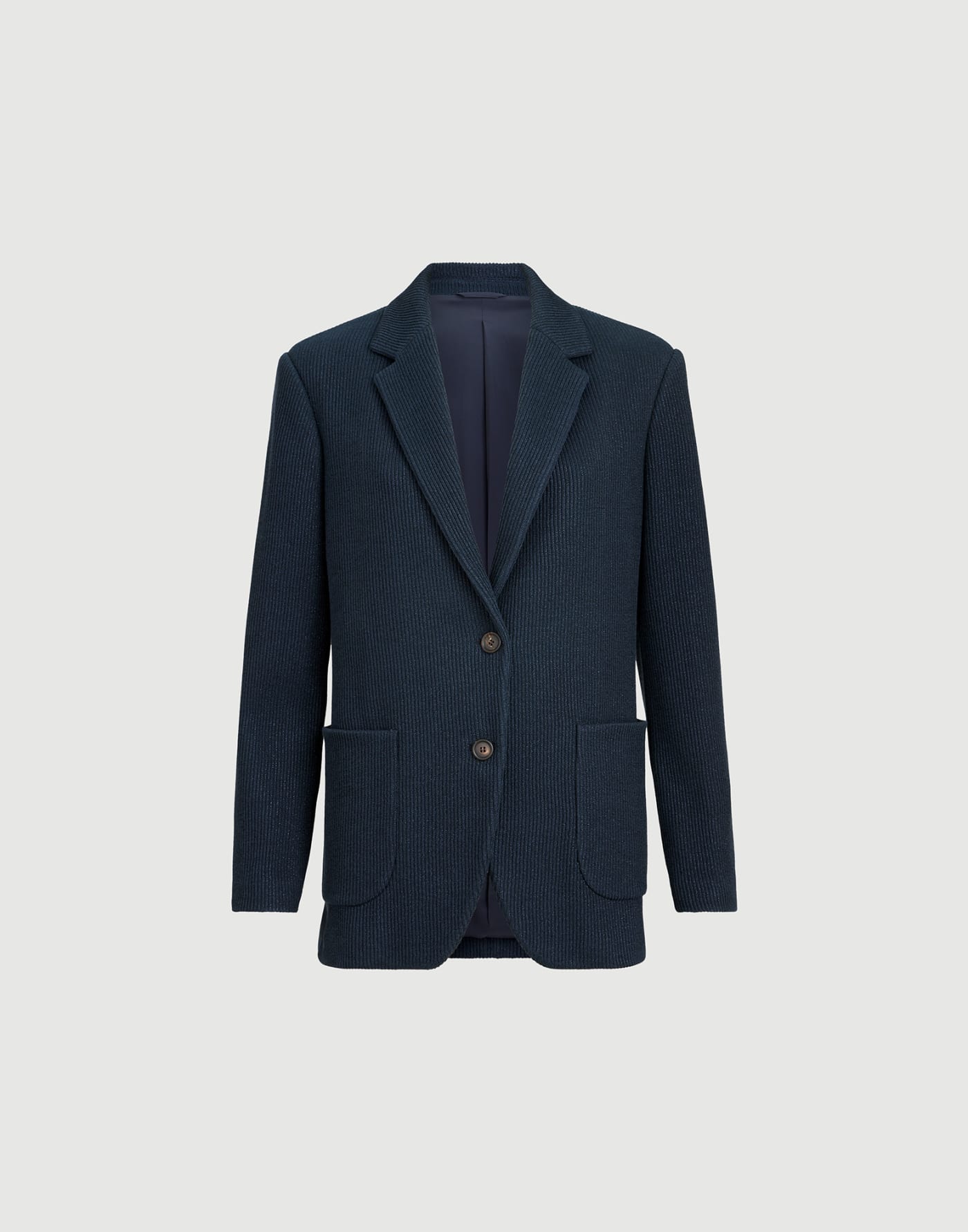 Sparkling knit blazer Blue Woman - Brunello Cucinelli