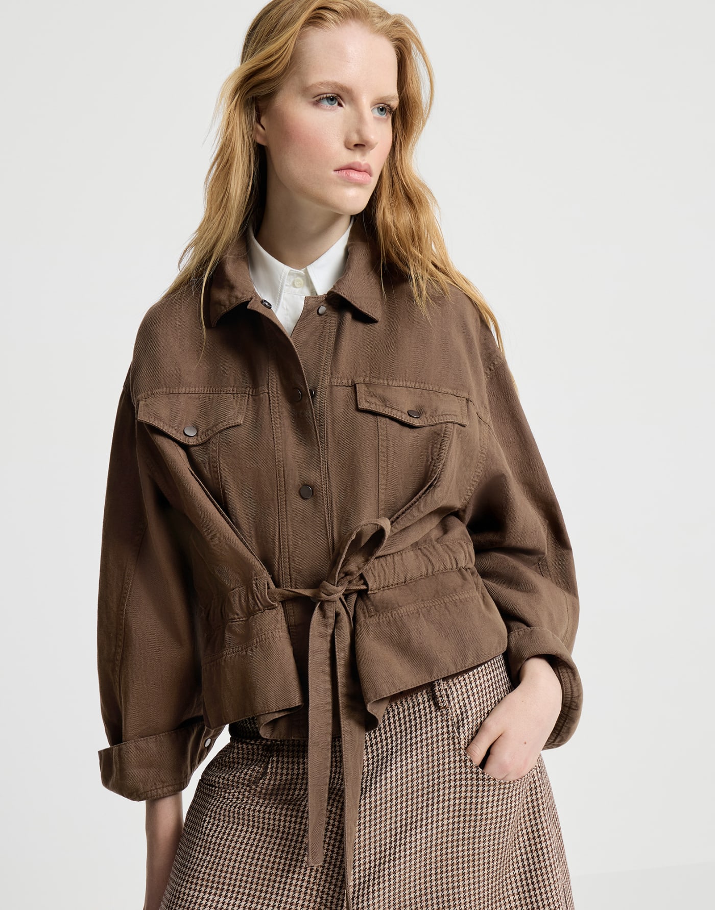 Garment-dyed cover outerwear jacket Cigar Woman - Brunello Cucinelli