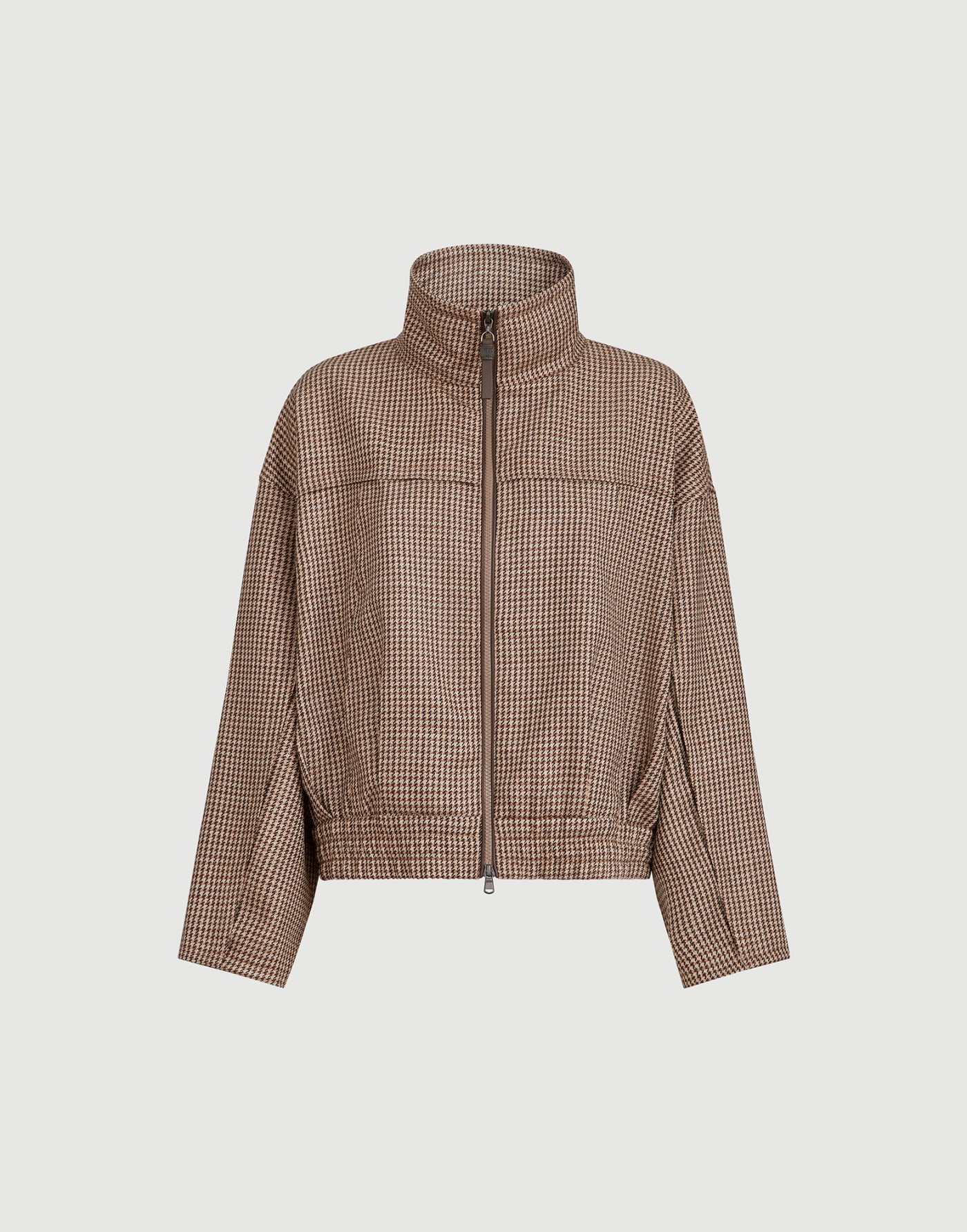 Sparkling houndstooth outerwear jacket Brown Woman - Brunello Cucinelli