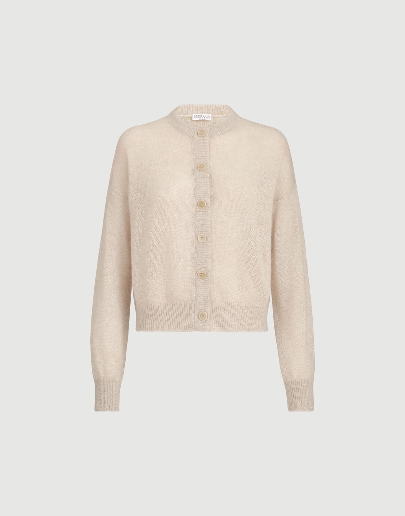 Кардиган из мохера и шерсти Sparkling Бежевый Женщина - Brunello Cucinelli