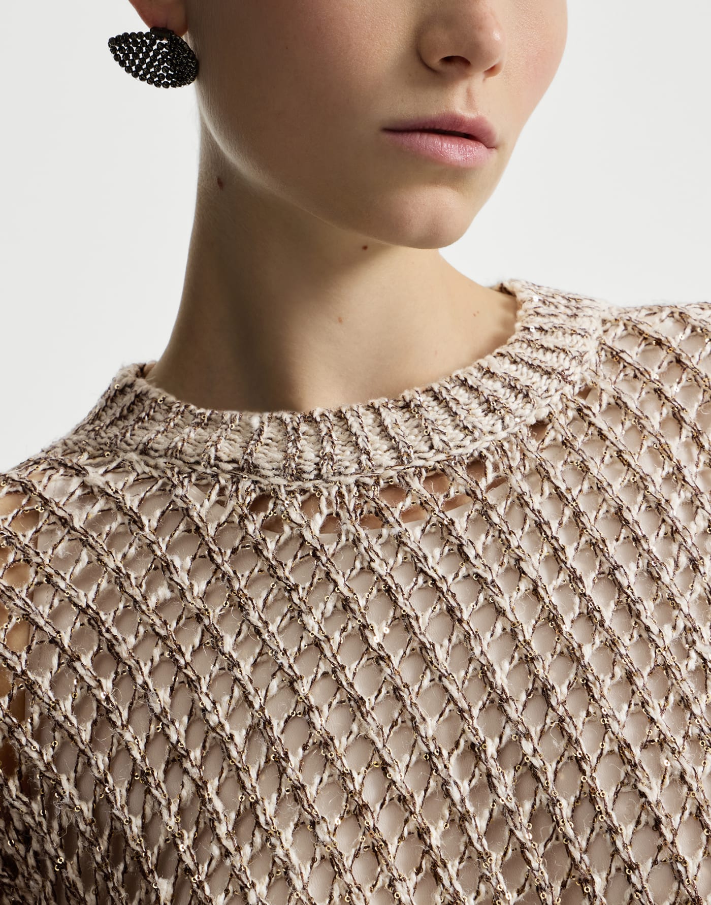 Dazzling chiné net dress Rope Woman - Brunello Cucinelli