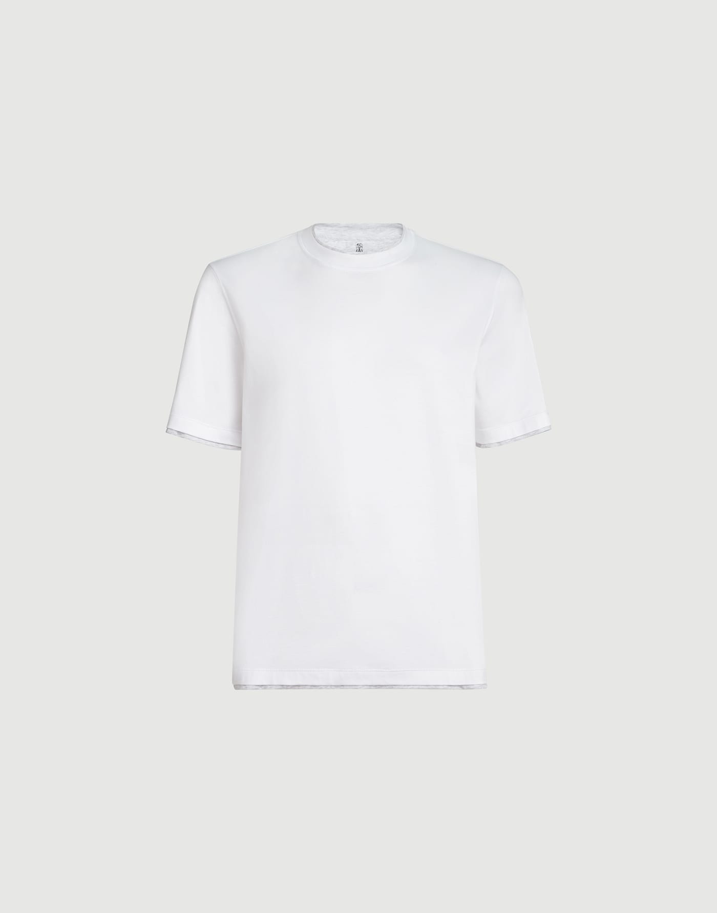 T-shirt with faux-layering White Man - Brunello Cucinelli
