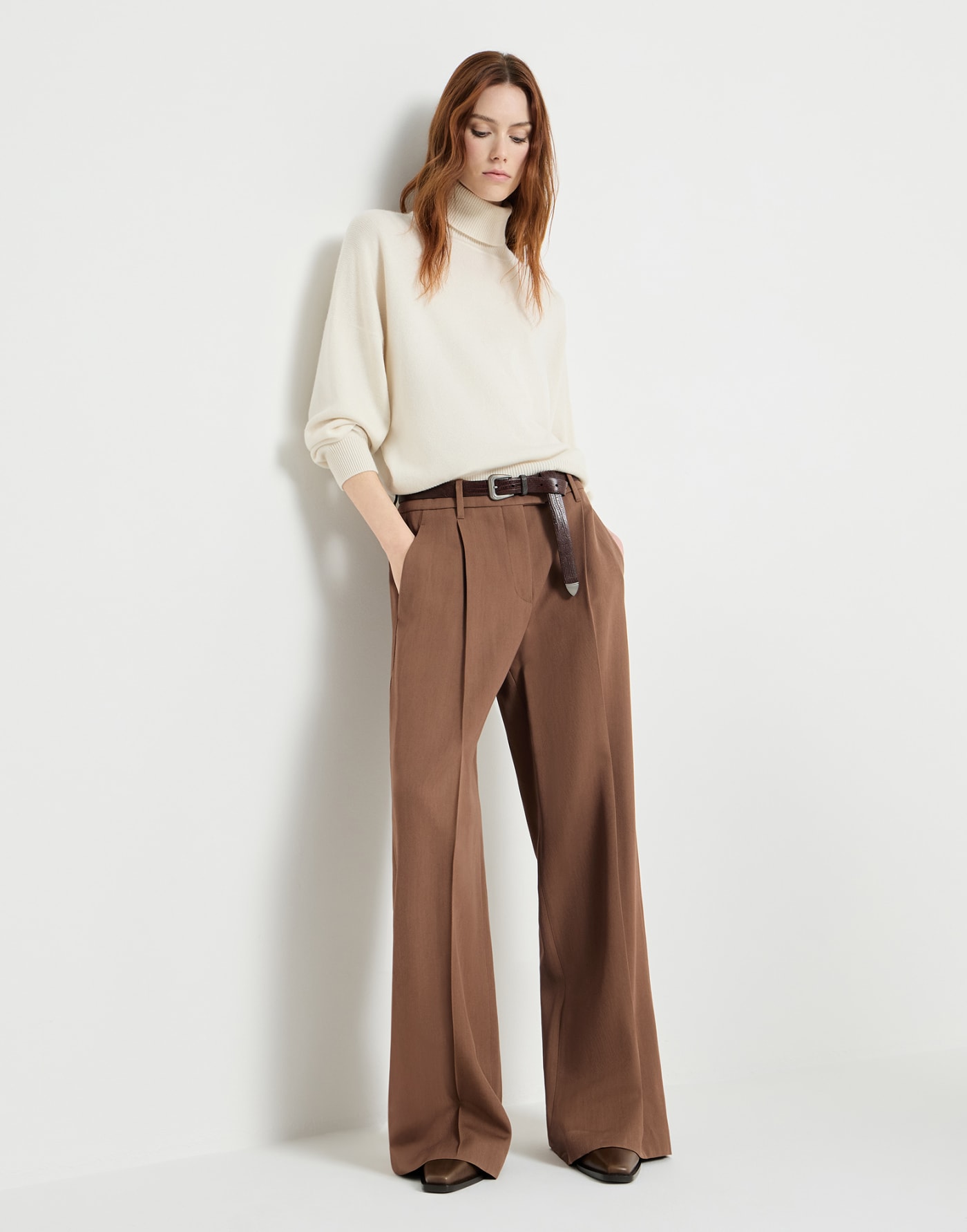 Virgin wool tricotine trousers Dattero Woman - Brunello Cucinelli