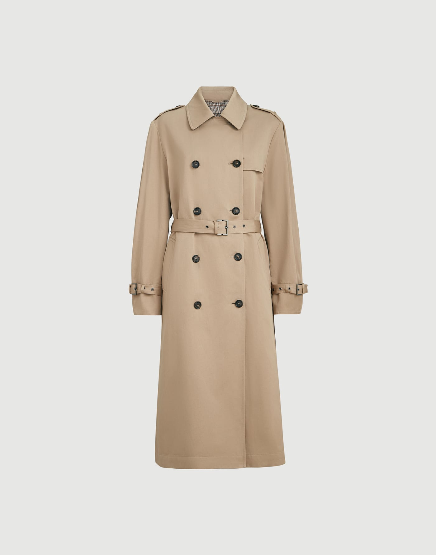 Twill trench with monili Camel Woman - Brunello Cucinelli