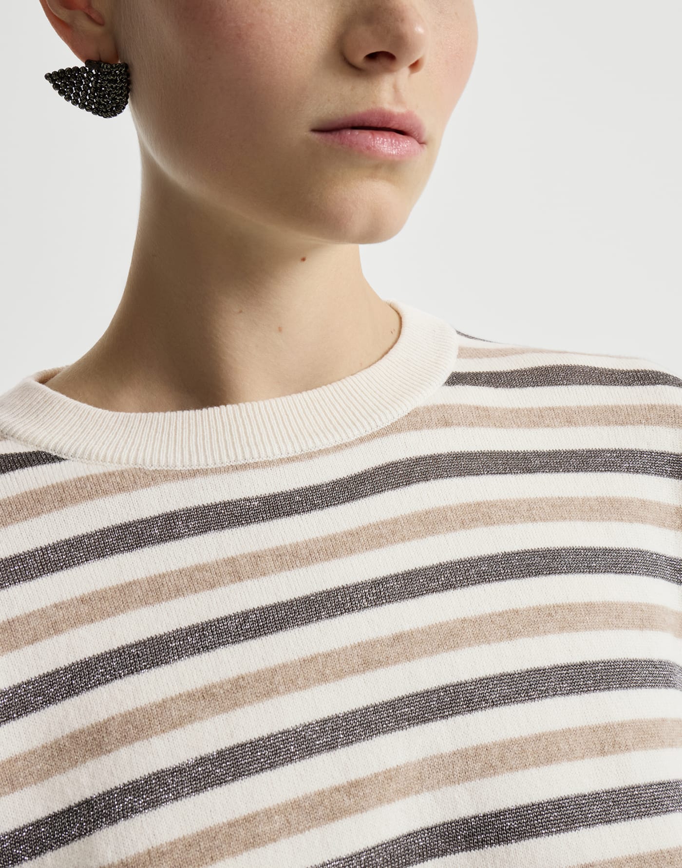 Sparkling stripes sweater Panama Woman - Brunello Cucinelli