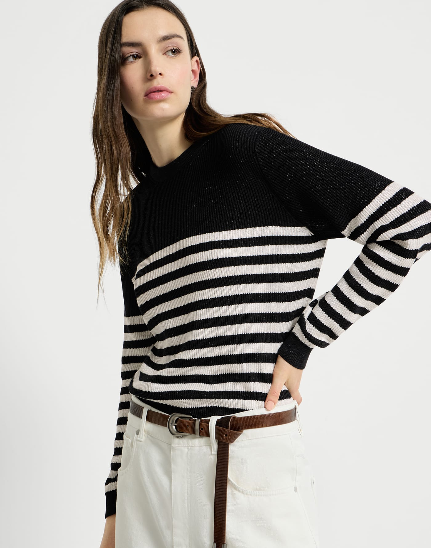 Cotton Sparkling yarn sweater Black Woman - Brunello Cucinelli