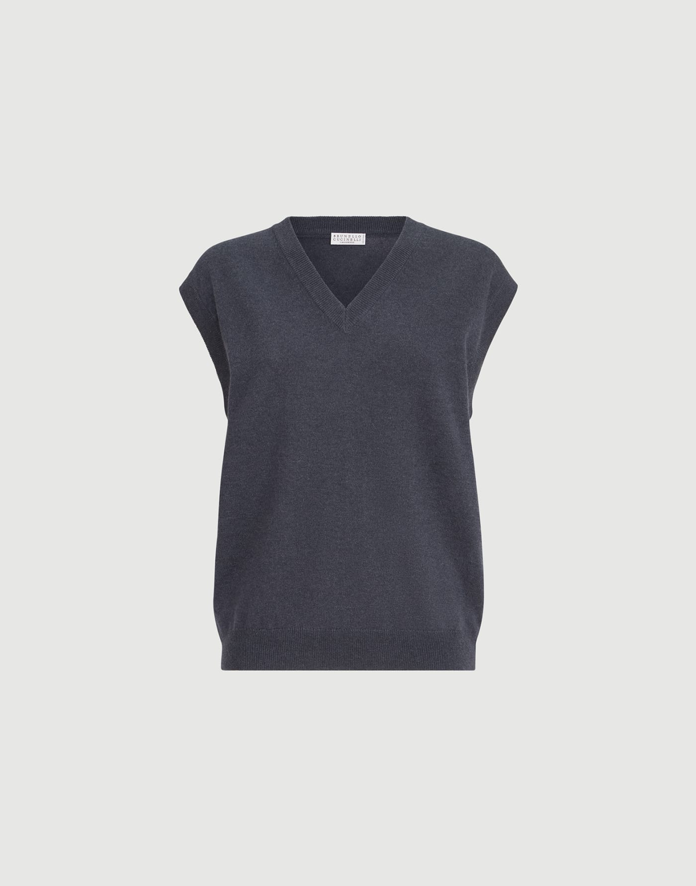 Cashmere knit vest Blue Woman - Brunello Cucinelli