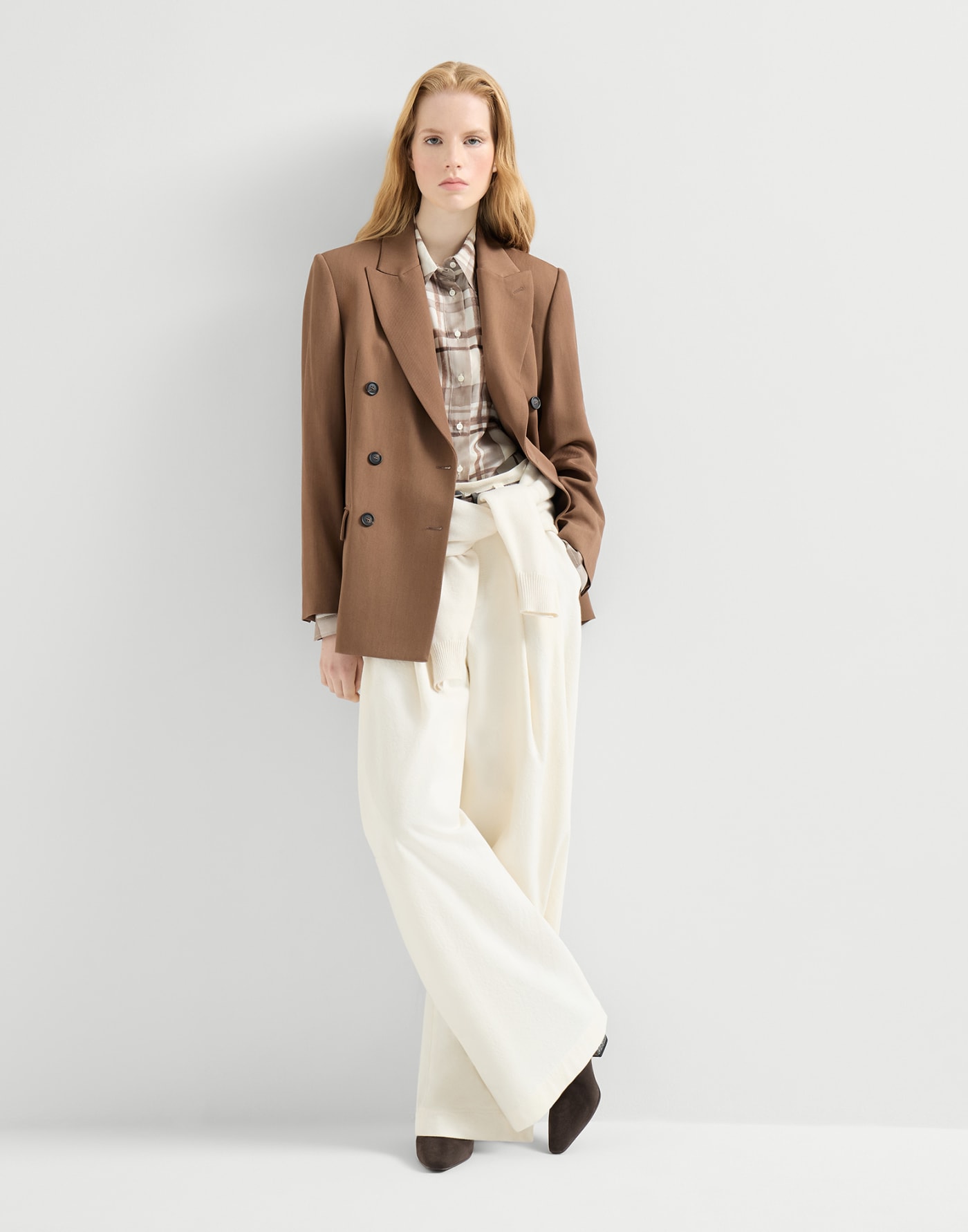 绒面革短靴 胡椒色 女款 - Brunello Cucinelli