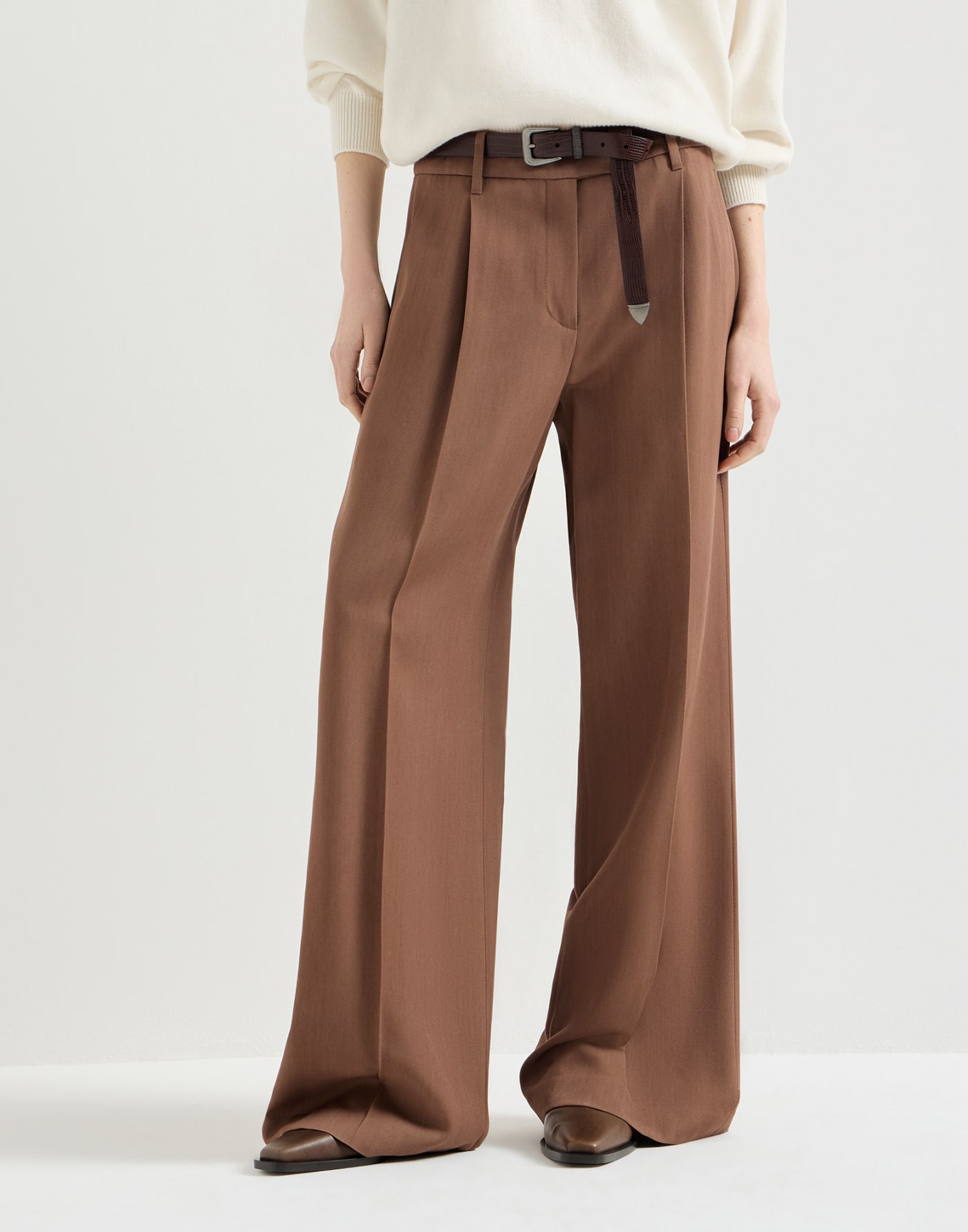 Virgin wool tricotine trousers Dattero Woman - Brunello Cucinelli