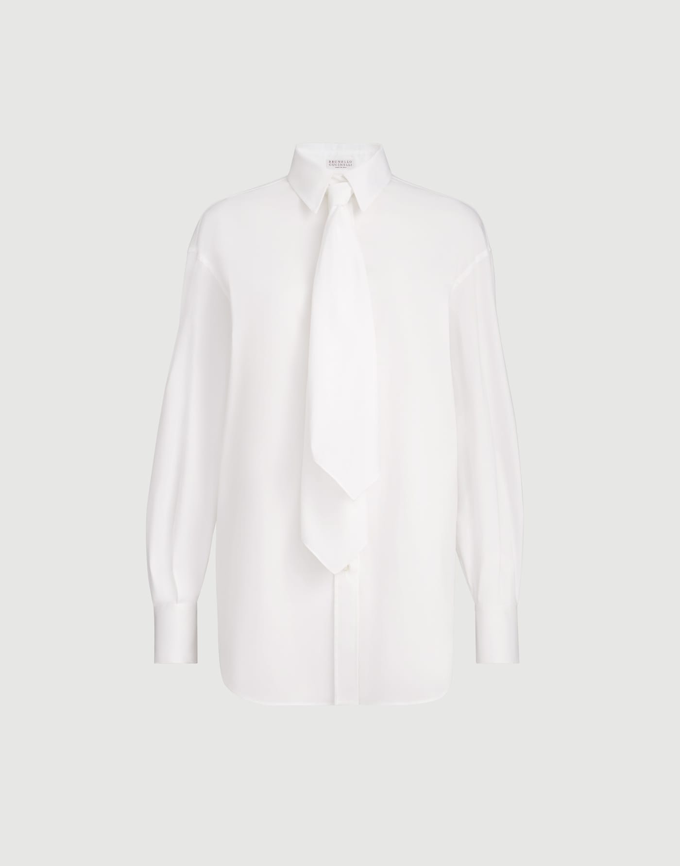 Camicia con cravatta e monile Bianco Donna - Brunello Cucinelli